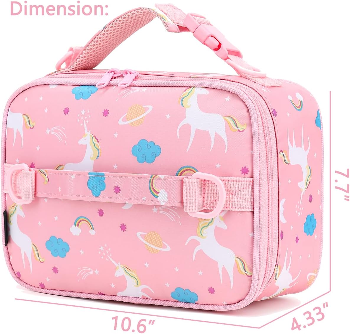 FlowFly Kids Lunch Box Insulated Soft Bag Mini Cooler Back to School Thermal Meal Tote Kit for Girls, Boys, Black - PuriLite