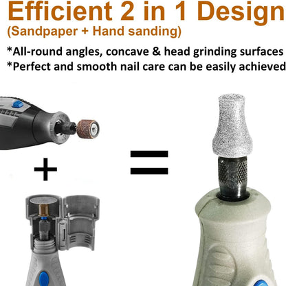 PLATGO Diamond Dog Grinder for Dremel, Nail Drill Bits for Dogs & Pets Care, 1/8'' Dremel Tool - PuriLite