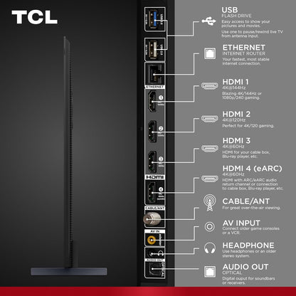 TCL 65-Inch Q65 QLED 4K UHD Smart TV with Google TV (65Q651G-CA, 2024 Model) Dolby Vision, Dolby Atmos, HDR Pro+, Game Accelerator Enhanced Gaming, Voice Remote, Works with Alexa, Streaming Television - PuriLite