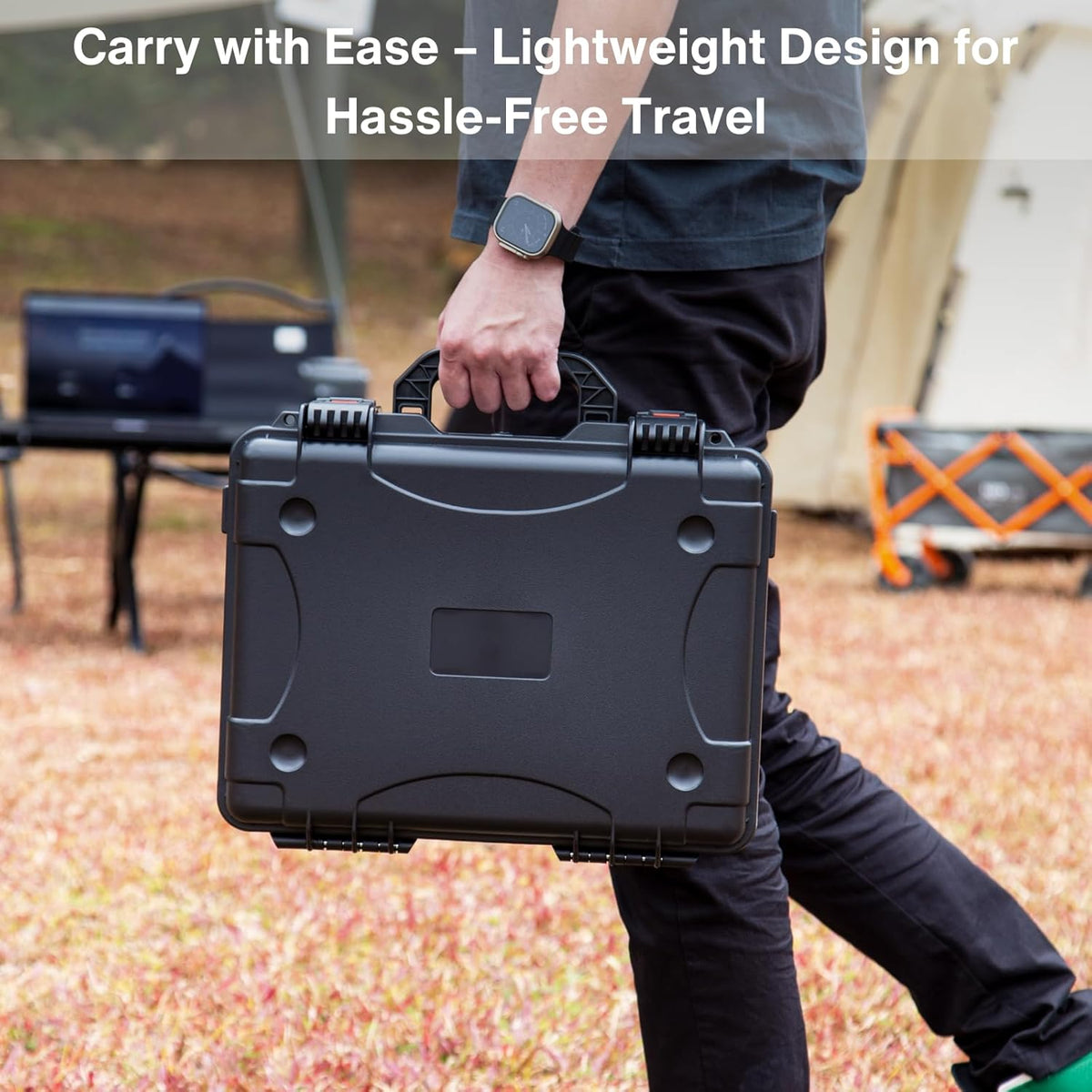 Steinwhale IP67 Waterproof Storage Case for Starlink Mini, Built with Waterproof Seal and Safe Latch System, Protective Hard Case with Foam Padding Keep Dish Safe, Portable for Travel and Outdoor Use - PuriLite