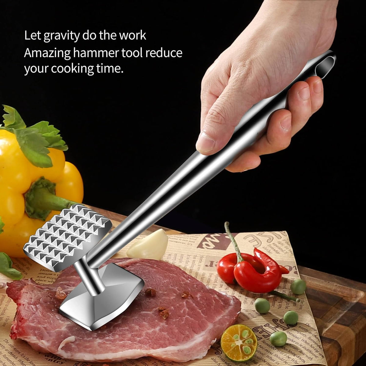 Purilite Select Double-Sided Meat Tenderizer Mallet - PuriLite