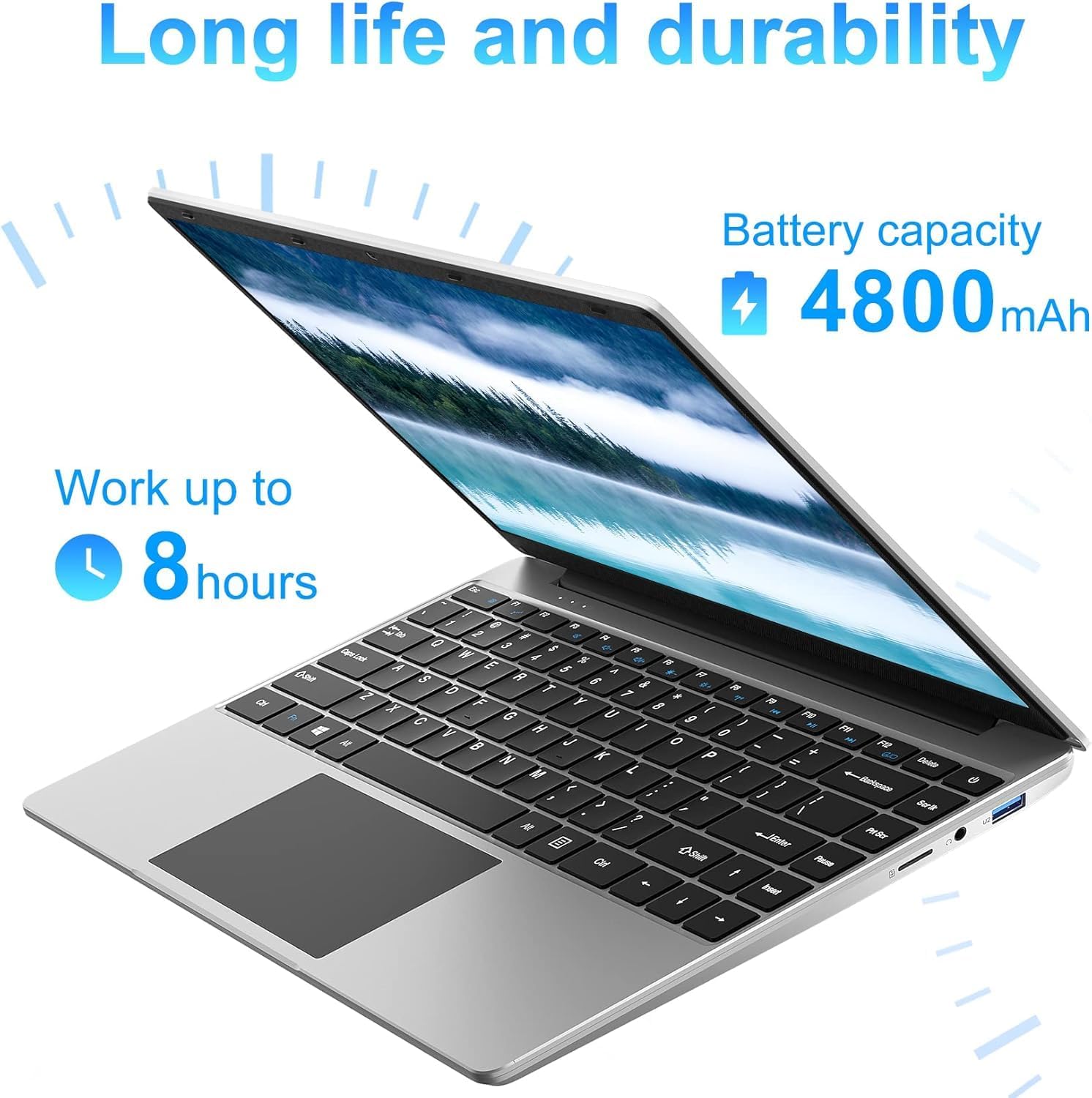 jumper Laptop, 12GB LPDDR4 RAM, 256GB SSD ROM, 14 Inch 1080p FHD IPS Screen, Windows 11 Laptops Computer with Celeron 4-Core Processor, UHD Graphics 600, 2 Stereo Speaker, Lightweight, Portable. - PuriLite