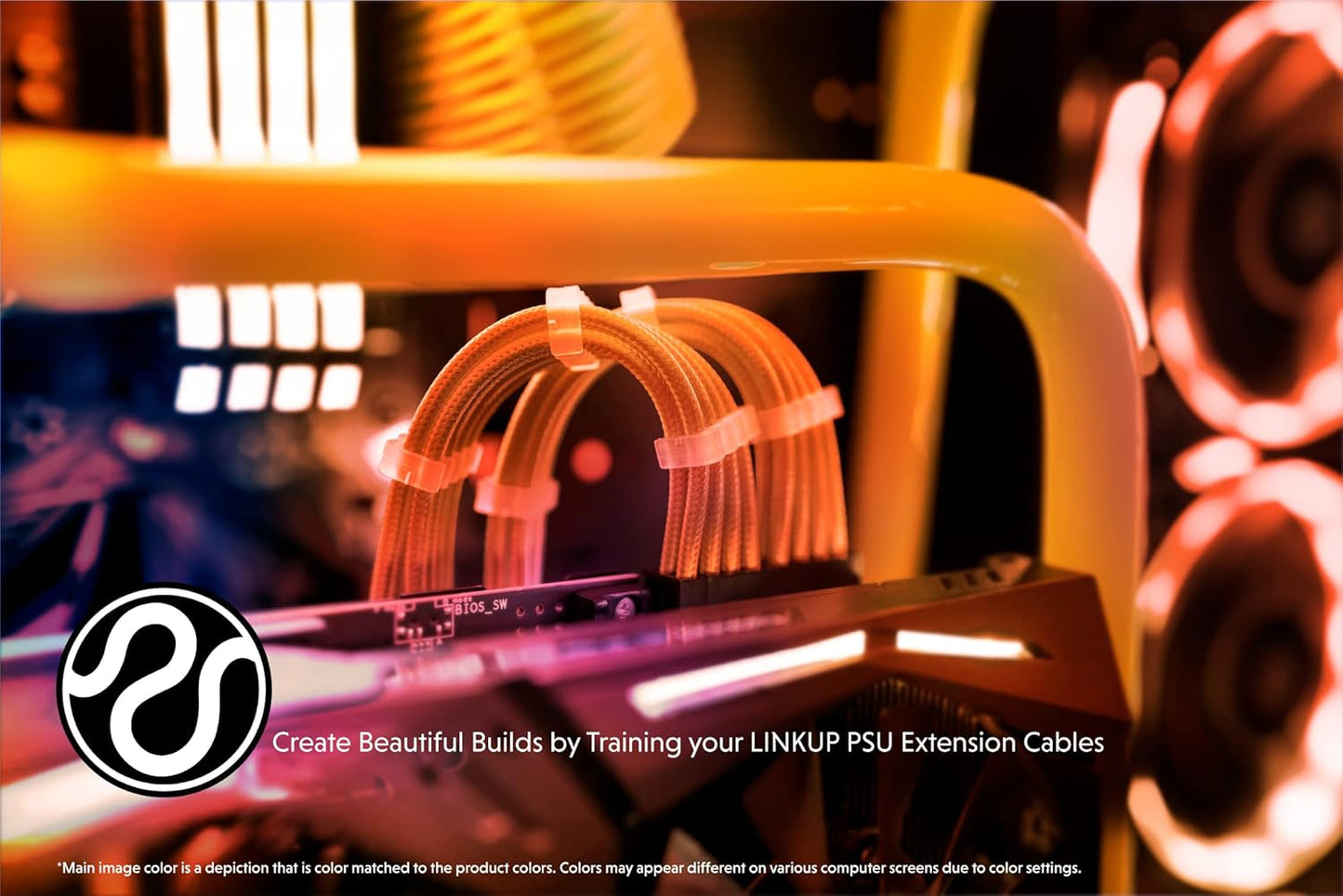 LINKUP - 30cm Super Soft and Flexible PSU Cable Extension Sleeved Custom Mod GPU PC Braided w/Comb Kit | 1 x 24 P (20+4) | 2 x 8 P (4+4) CPU | 2 x 8 P (6+2) GPU Set | 300mm - Blackgreen - PuriLite