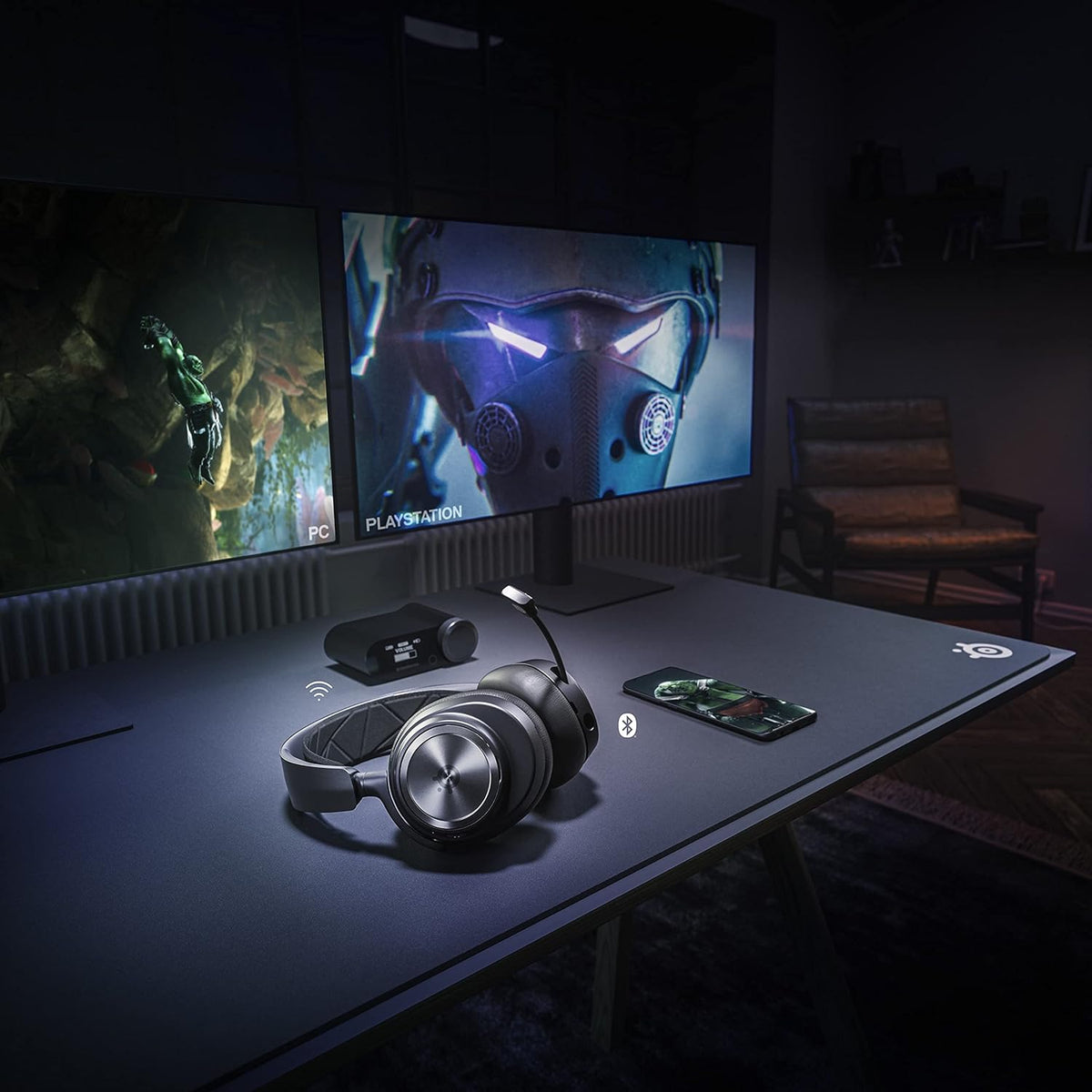 NEW SteelSeries Arctis Nova Pro Wireless Multi-System Gaming Headset - Premium Hi-Fi Drivers - Active Noise Cancellation - Infinity Power System - ClearCast Gen 2 Mic - PC, PS5/PS4, Switch, Mobile - PuriLite