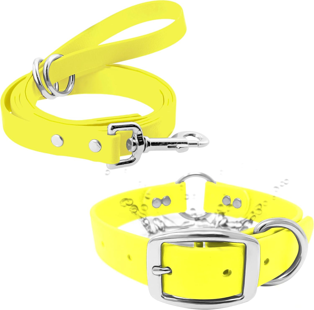 Regal Dog Products Medium Orange Dog Collar with Heavy Duty Double Buckle & D Ring | Vinyl Coated, Custom Fit, Adjustable Biothane Dog Collar Chew Resistant Waterproof Center-Ring Collar for Dogs - PuriLite