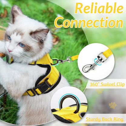 rabbitgoo Cat Harness and Leash for Walking, Escape Proof Soft Adjustable Vest Harnesses for Small Medium Cats, Easy Control Breathable Reflective Strips Jacket, XS, Black - PuriLite