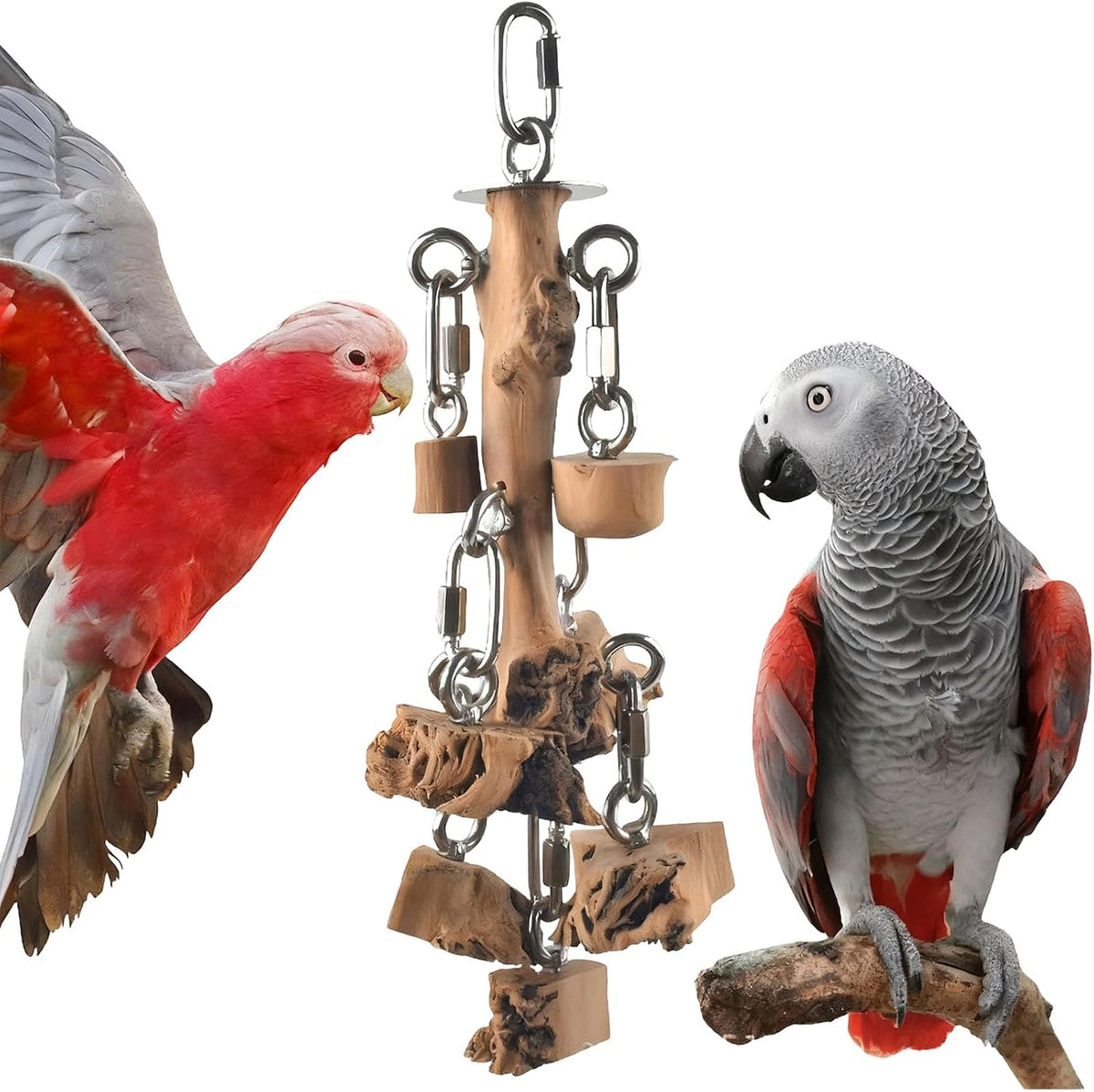 Interactive Bird Chewable Toy Wood Texture Bill Care Hanging Plan Mental Encouragement Rustless Bird Dolls Bird Keeping Supplies Pet Care Mental Exercise Hanging Plan