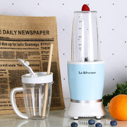 La Reveuse Personal Size Blender 250 Watts Power for Shakes Smoothies Seasonings Sauces with 1 Piece 15 oz Cup,1 Piece 10 oz Mug,BPA Free (Black) - PuriLite