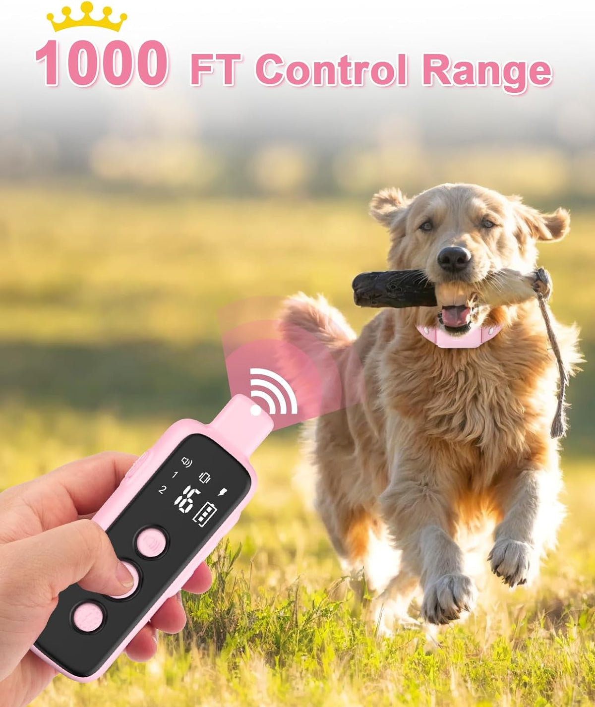 Bousnic Shock Collar for Dogs - Waterproof Rechargeable Dog Electric Training Collar with Remote for Small Medium Large Dogs with Beep, Vibration, Safe Shock Modes (8-120 Lbs) (Grey) - PuriLite