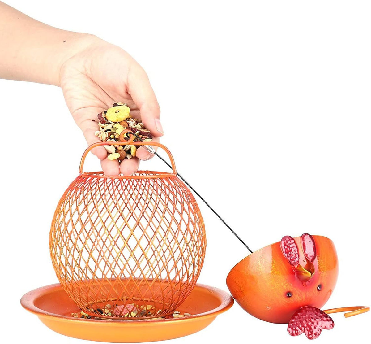 Bird Feeders for Small Birds Squirrel Proof Pet Supplies Birdfeeder Wall Mounted Bird Feeder Window Bird Feeders for Small Birds for Garden, Balcony and Shed,Gold