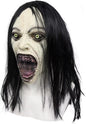 Creepy Crying Woman Mask Scary Zombie Female Ghost Mask Devil Full Head Mask Halloween Cosplay Props - PuriLite