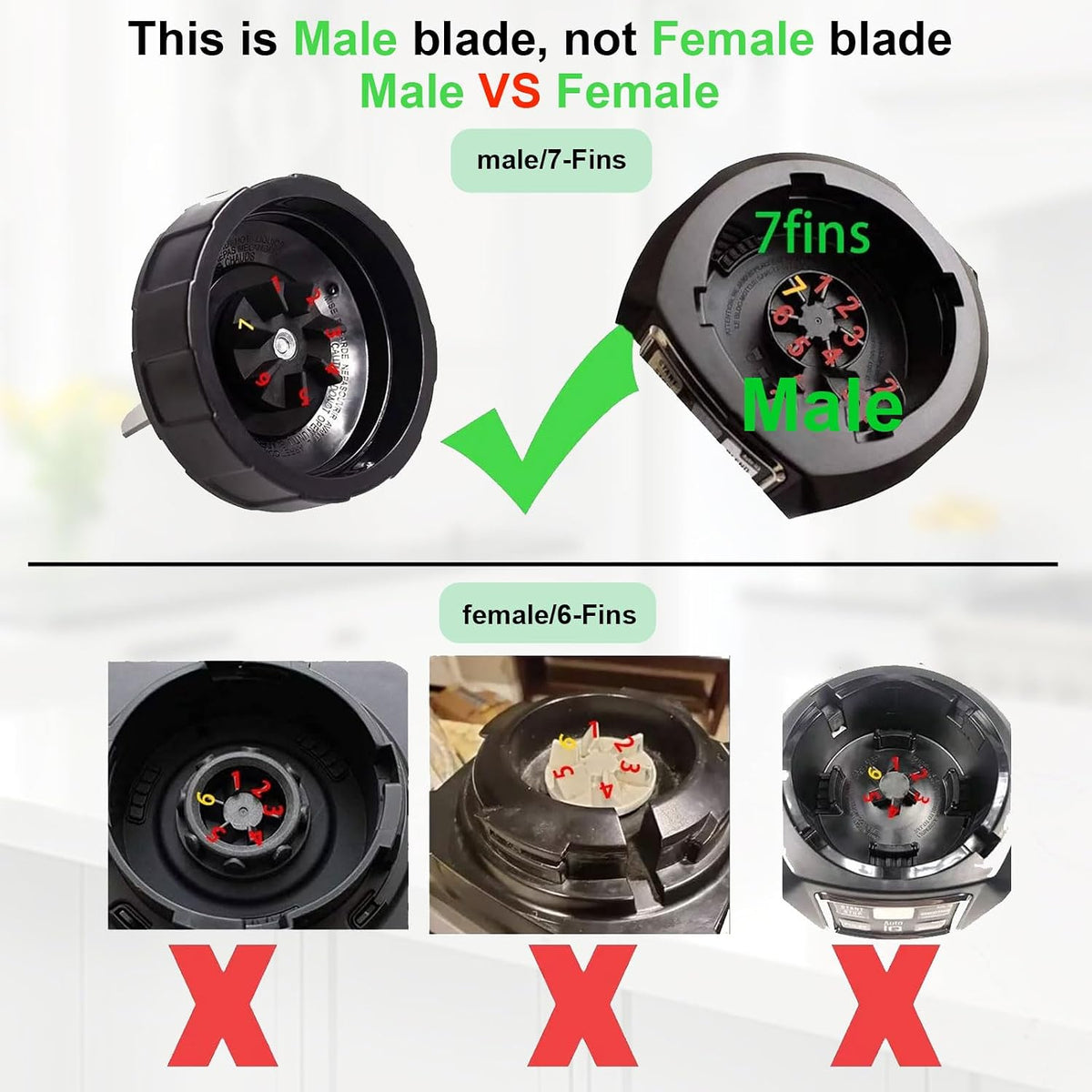 6 Pack Ninja Blender Cups Replacement and 7Fins Blade Replacement 24oz Ninja Cups for Blender & Blade with Cleaning Brush Compatible Nutri Ninja Auto iQ BN801 BL480 BL640 BL642 NN100 BL2012