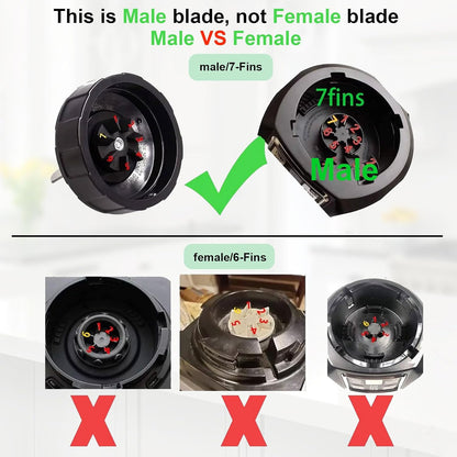 6 Pack Ninja Blender Cups Replacement and 7Fins Blade Replacement 24oz Ninja Cups for Blender & Blade with Cleaning Brush Compatible Nutri Ninja Auto iQ BN801 BL480 BL640 BL642 NN100 BL2012