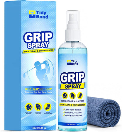 2-in-1 Grip Spray & Cleaner, Golf Grip Cleaner and Restorer for Clubs, Basketball Shoe Grip Spray, Football Glove Grip Spray, Restores Shoe & Glove Traction, Removes Dirt, Sweat & Oil