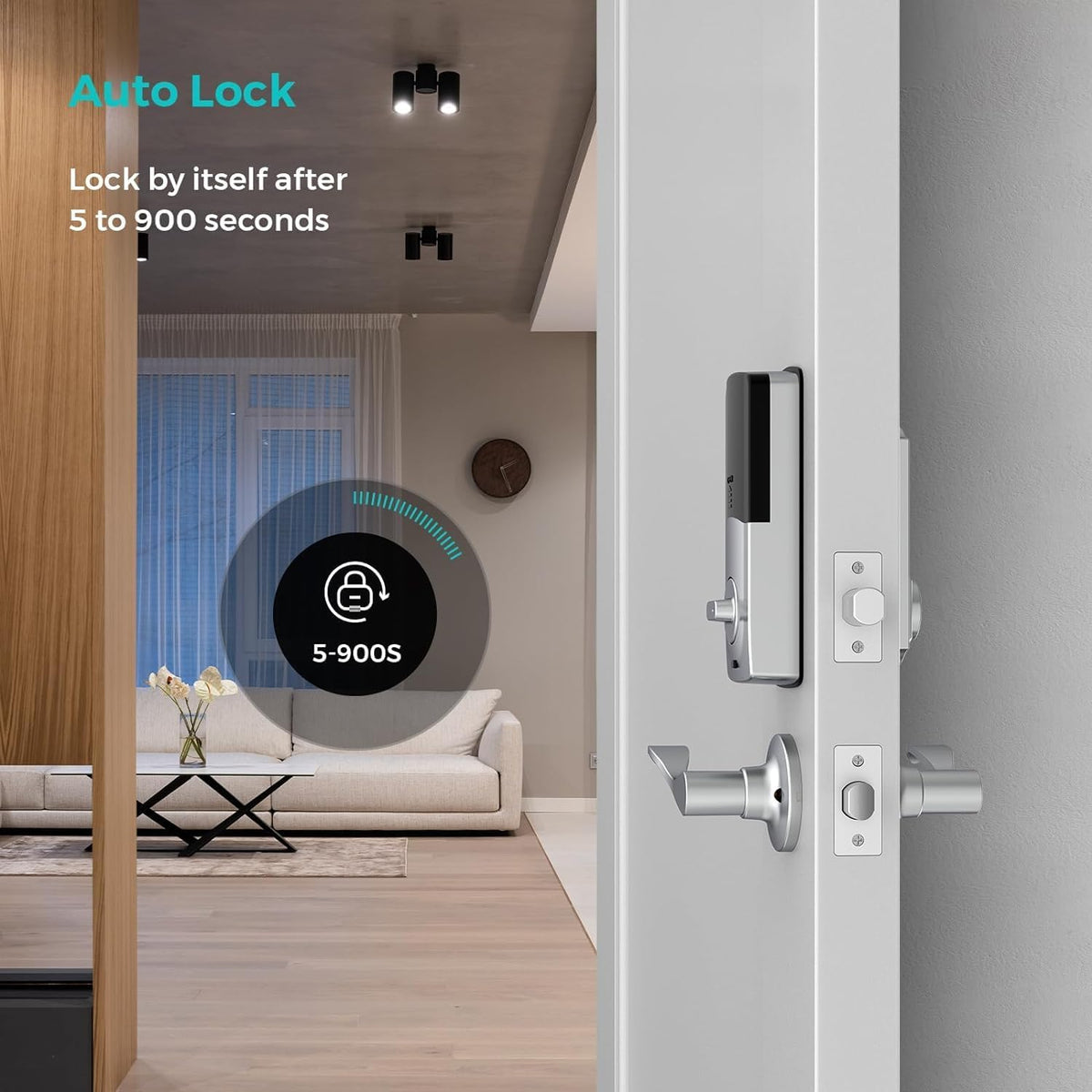 Keyless Entry Door Lock Deadbolt, Hornbill Smart Lock Front Door, Electronic Door Locks with Keypads, Digital Auto Lock Bluetooth Smart Door Locks for Homes Bedroom - PuriLite