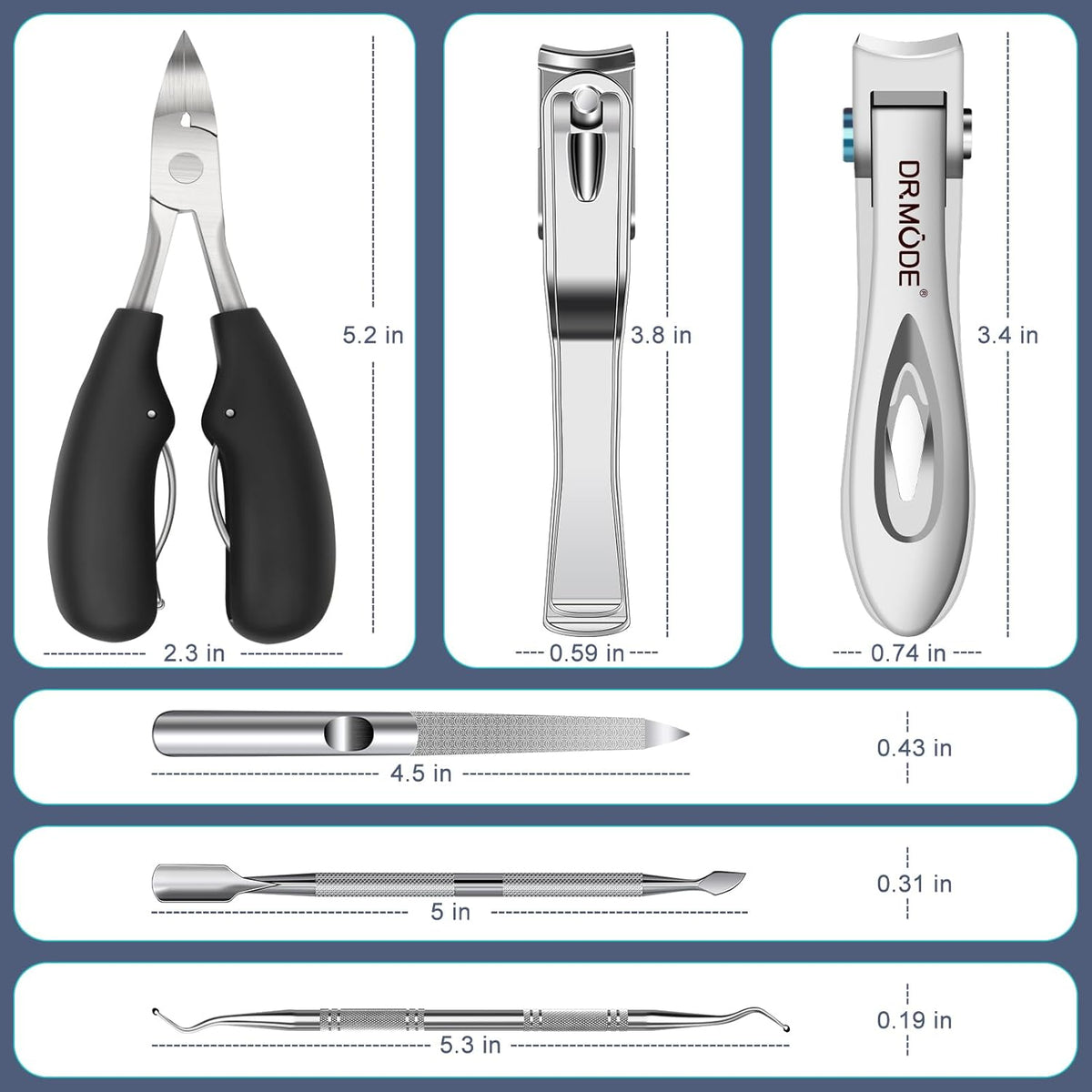Toenail Clippers for Seniors Thick Toenails - Wide Jaw Opening Large Toe Nail Clippers for Thick Ingrown Nails, Professional Sharp Heavy Duty Nail Clipper Cutter for Mens Seniors with Leather Case - PuriLite