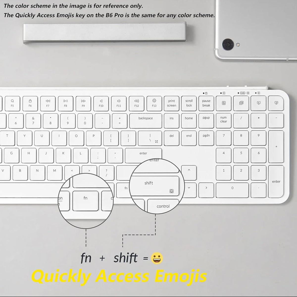 Keychron B6 Pro Quiet Key Full Size Ultra-Slim Wireless Keyboard, ZMK Programmable Bluetooth 5.1/2.4 GHz/Wired with Ultra-Long Battery Life Low Profile for Mac Win Linux System - Space Gray - PuriLite