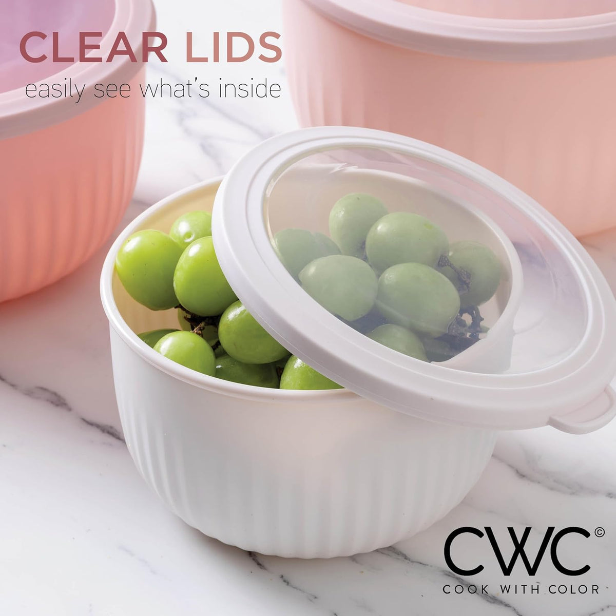 COOK WITH COLOR Prep Bowls with Lids- 8 Piece Nesting Plastic Small Mixing Bowl Set with Lids (Teal Ombre) - PuriLite