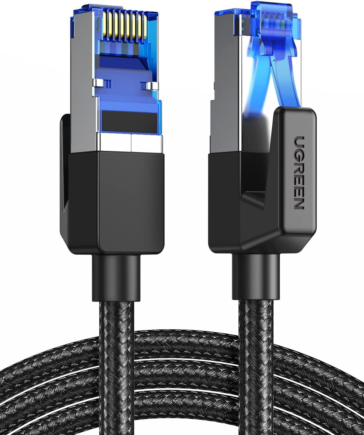 UGREEN Cat 8 Ethernet Cable 15FT, High Speed Braided 40Gbps 2000Mhz Network Cord Cat8 RJ45 Shielded Indoor Heavy Duty LAN Cables Compatible for Gaming PC PS5 PS4 PS3 Xbox Modem Router 15FT - PuriLite