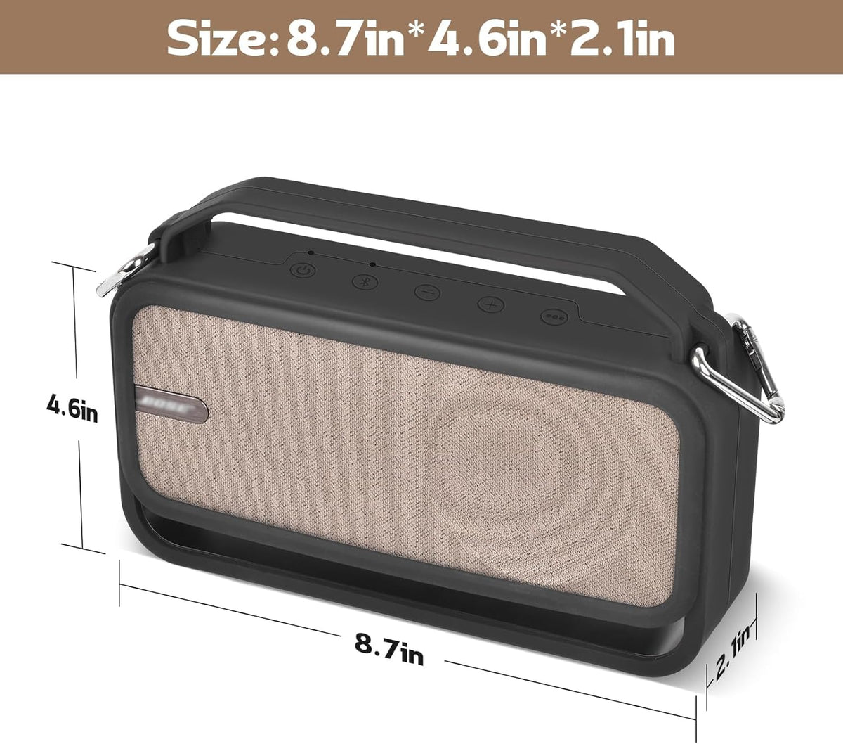 Silicone Case Compatible with Bose SoundLink Home Bluetooth Speaker, Soft Cover Replacement Skin Travel Holder with Shoulder Strap - PuriLite