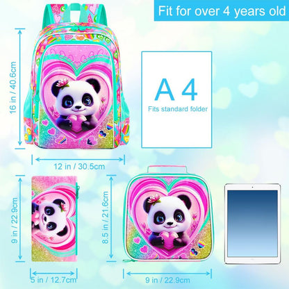 3pcs Backpack for Boys and Girls, 16” Kids Kindergarten Bookbag with Lunch Box, Cute Elementary Backpacks for Boy Girl - PuriLite