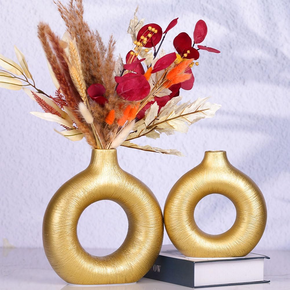 Purilite Select Gold Ceramic Vase Set of 2 - PuriLite