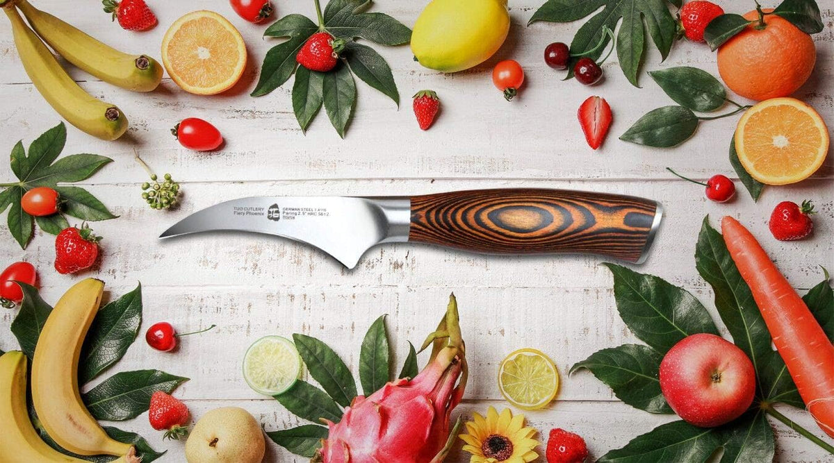 TUO Boning Knife - Razor Sharp Fillet Knife - High Carbon German Stainless Steel Kitchen Cutlery - Pakkawood Handle - Luxurious Gift Box Included - 7 inch - Fiery Phoenix Series - PuriLite
