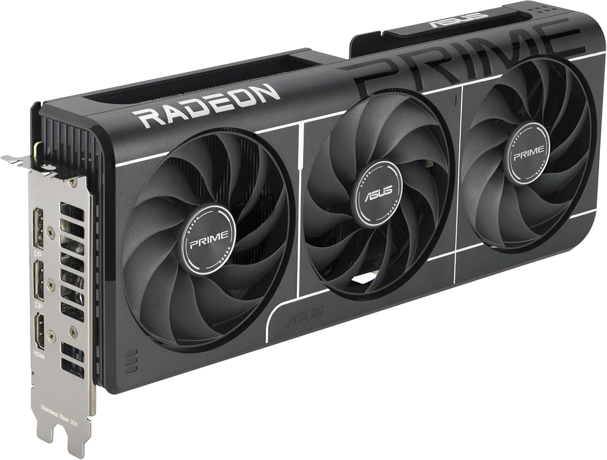 ASUS Prime Radeon™ RX 9060 XT 16GB GDDR6 OC Edition Graphics Card (PCIe 5.0, HDMI/DP 2.1, 2.5-Slot Design, axial-tech Fans, Dual Ball Fan Bearings, Dual BIOS, ASUS GPU Guard) - PuriLite
