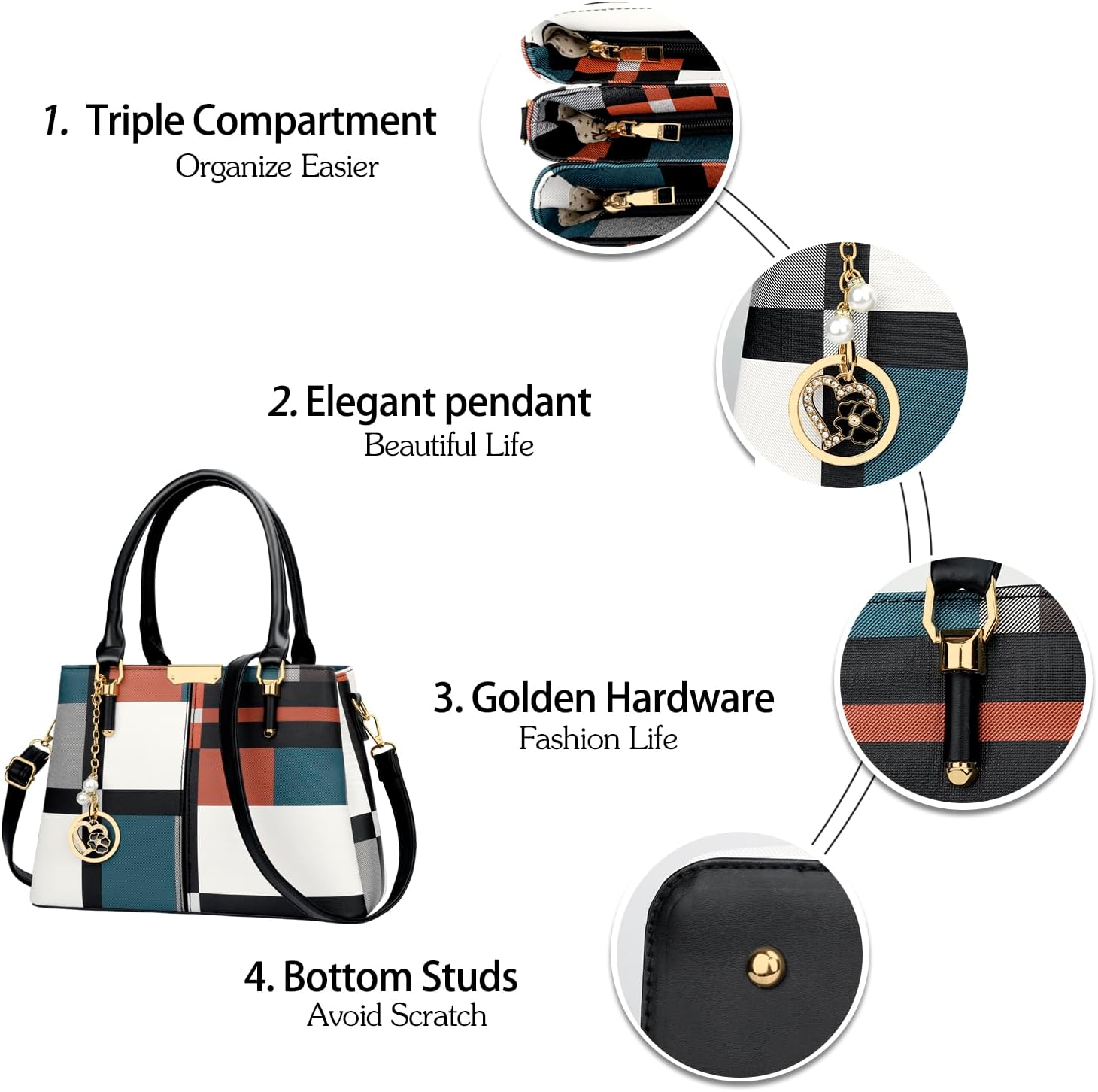 KKXIU Trendy Tote Bag for Women Lightweight Oxford Big Capacity Shoulder Purses and Handbags - PuriLite