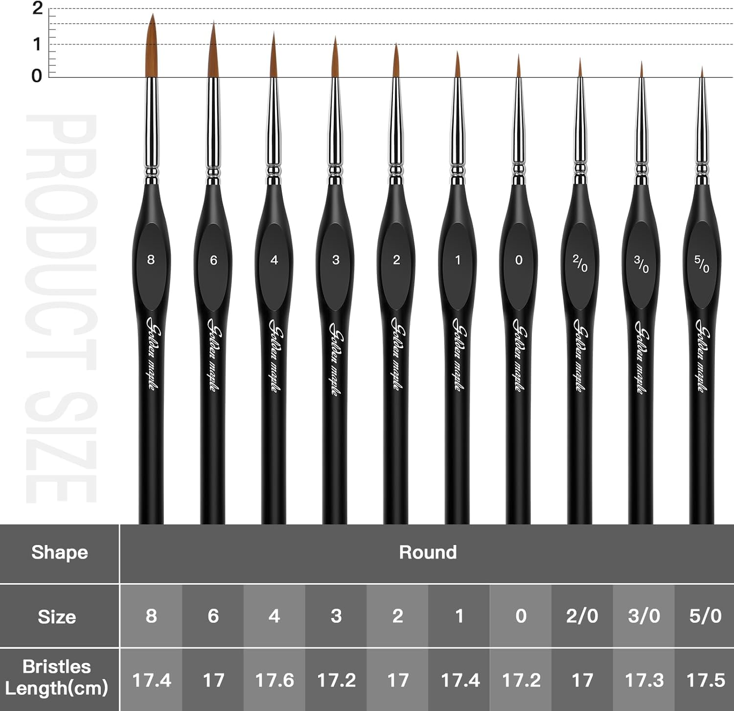 Detail Paint Brushes Set 10pcs Miniature Brushes for Fine Detailing & Art Painting - Acrylic, Watercolor,Oil,Models - PuriLite