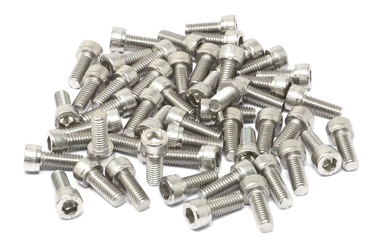 iexcell 25 Pcs M6 x 20mm Thread Pitch 1 mm Stainless Steel 304 Hex Socket Head Cap Screws Bolts Kit - PuriLite