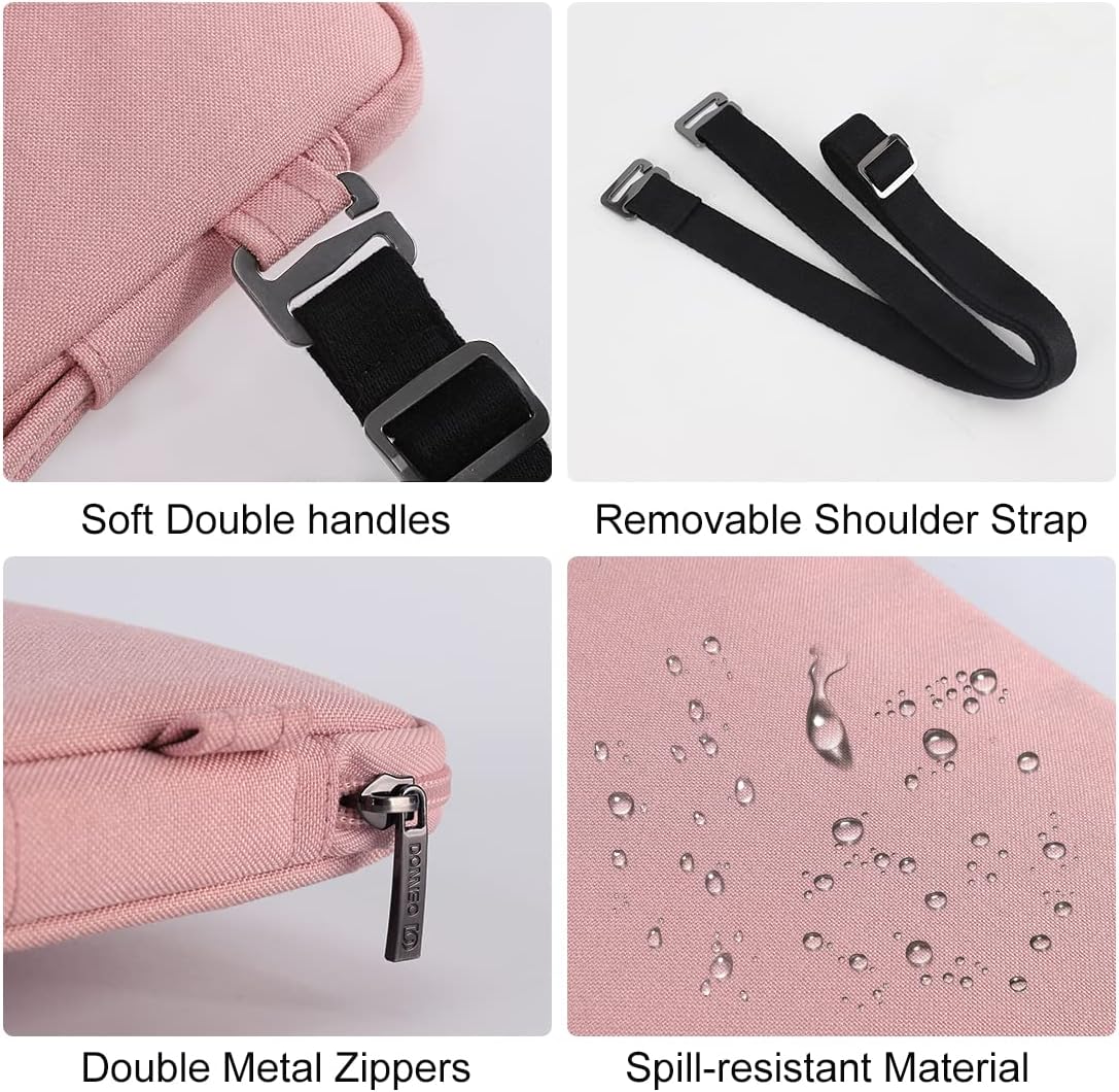 DOMISO 15.6 Inch Laptop Bag Cover Waterproof Shockproof Notebook Sleeve Case Shoulder Bag Protective Cover for 15.6" HP 15/ThinkPad E575/Lenovo IdeaPad S510,Black - PuriLite