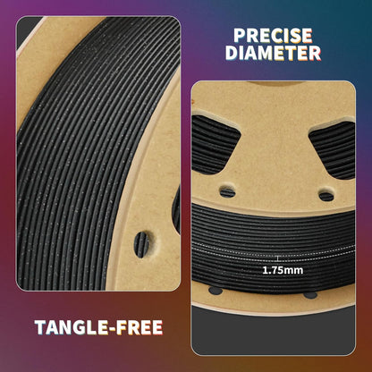 OVERTURE PLA Filament 1.75mm PLA 3D Printer Filament, 1kg Cardboard Spool (2.2lbs), Dimensional Accuracy +/- 0.02mm, Fit Most FDM Printer (Black 1-Pack) - PuriLite