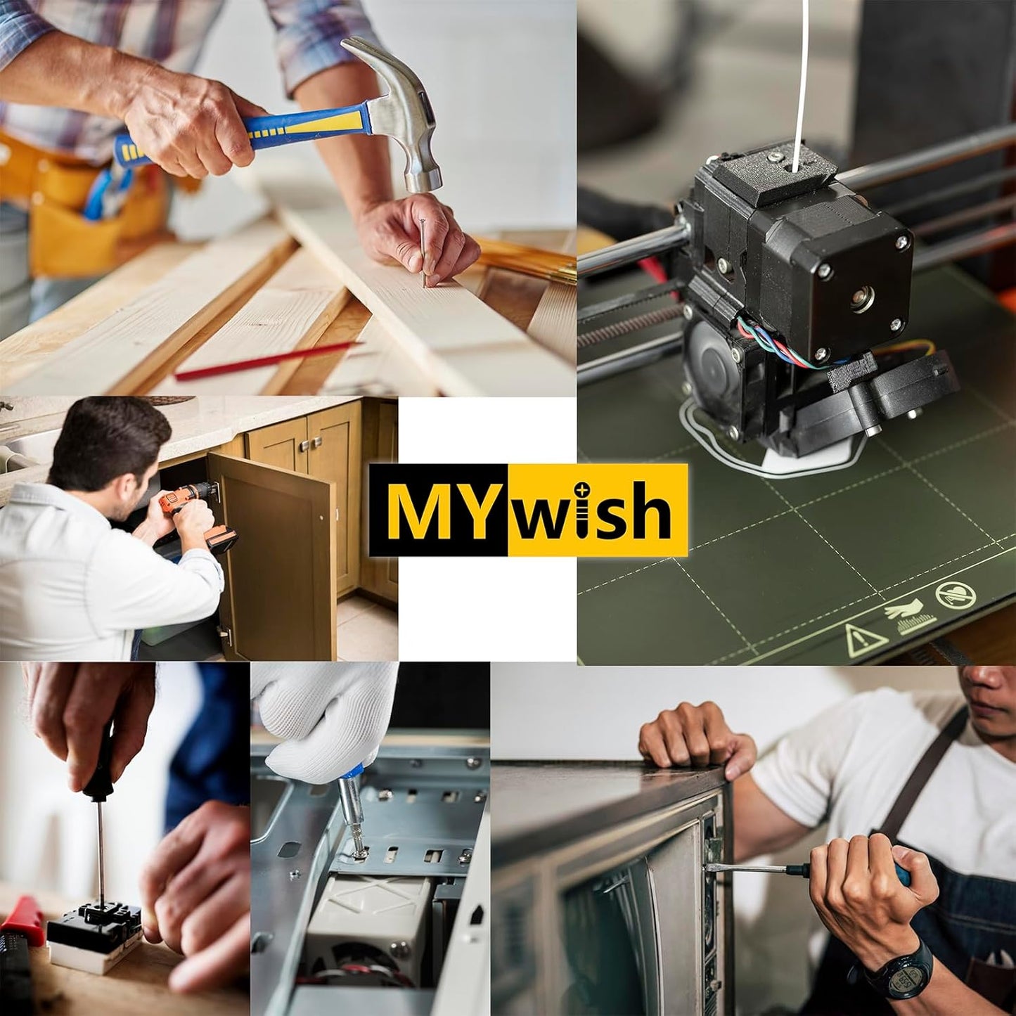Mywish 900Pcs Metric Screw Assortment, M3 M4 M5 M6 Screw Assortment Kit 304 Stainless Steel Hex Socket Button Head Socket Cap Metric Screws Bolts & Flat Washers/Nuts/Hex Wrenches 16 Sizes 8MM to 20MM - PuriLite
