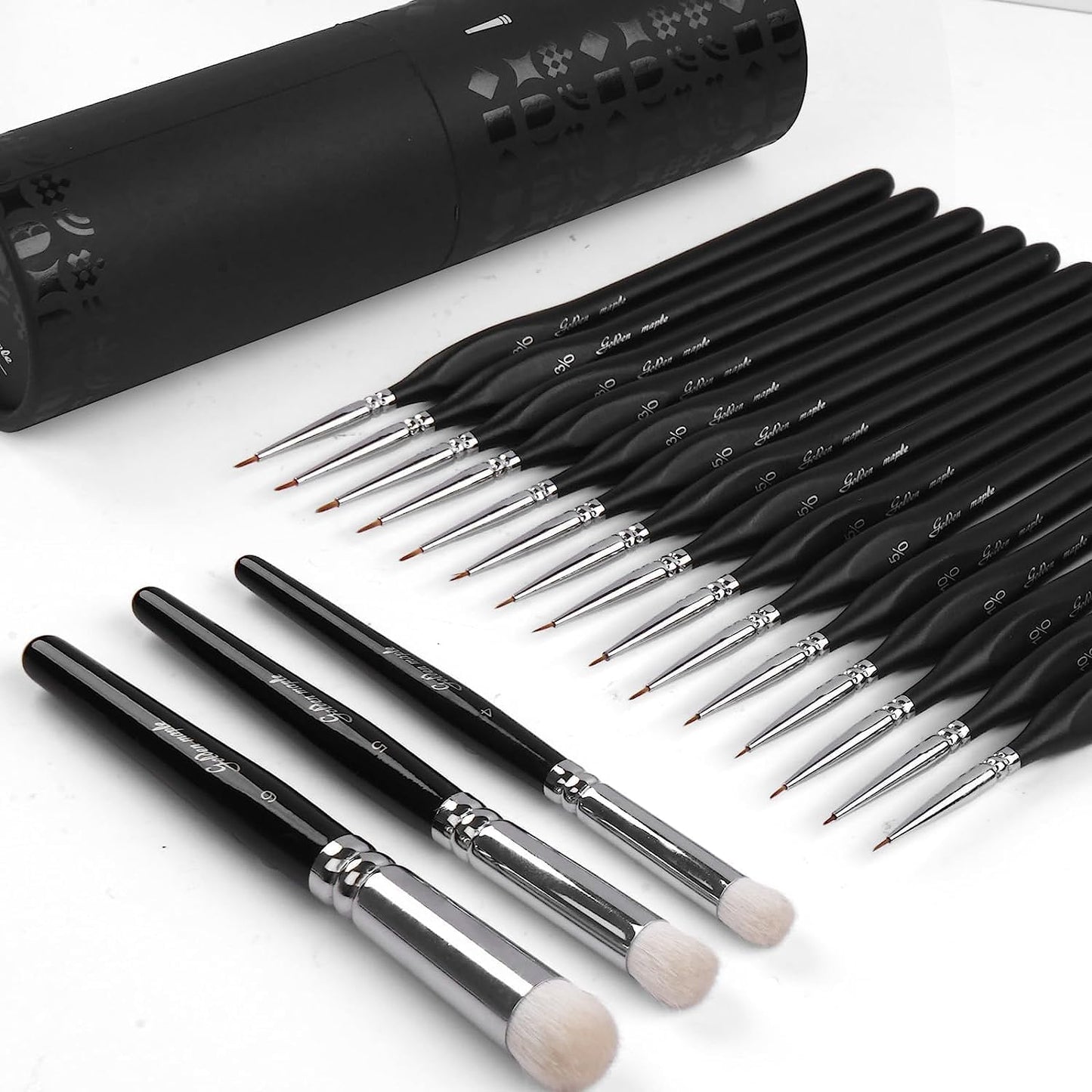 Detail Paint Brushes Set 10pcs Miniature Brushes for Fine Detailing & Art Painting - Acrylic, Watercolor,Oil,Models - PuriLite