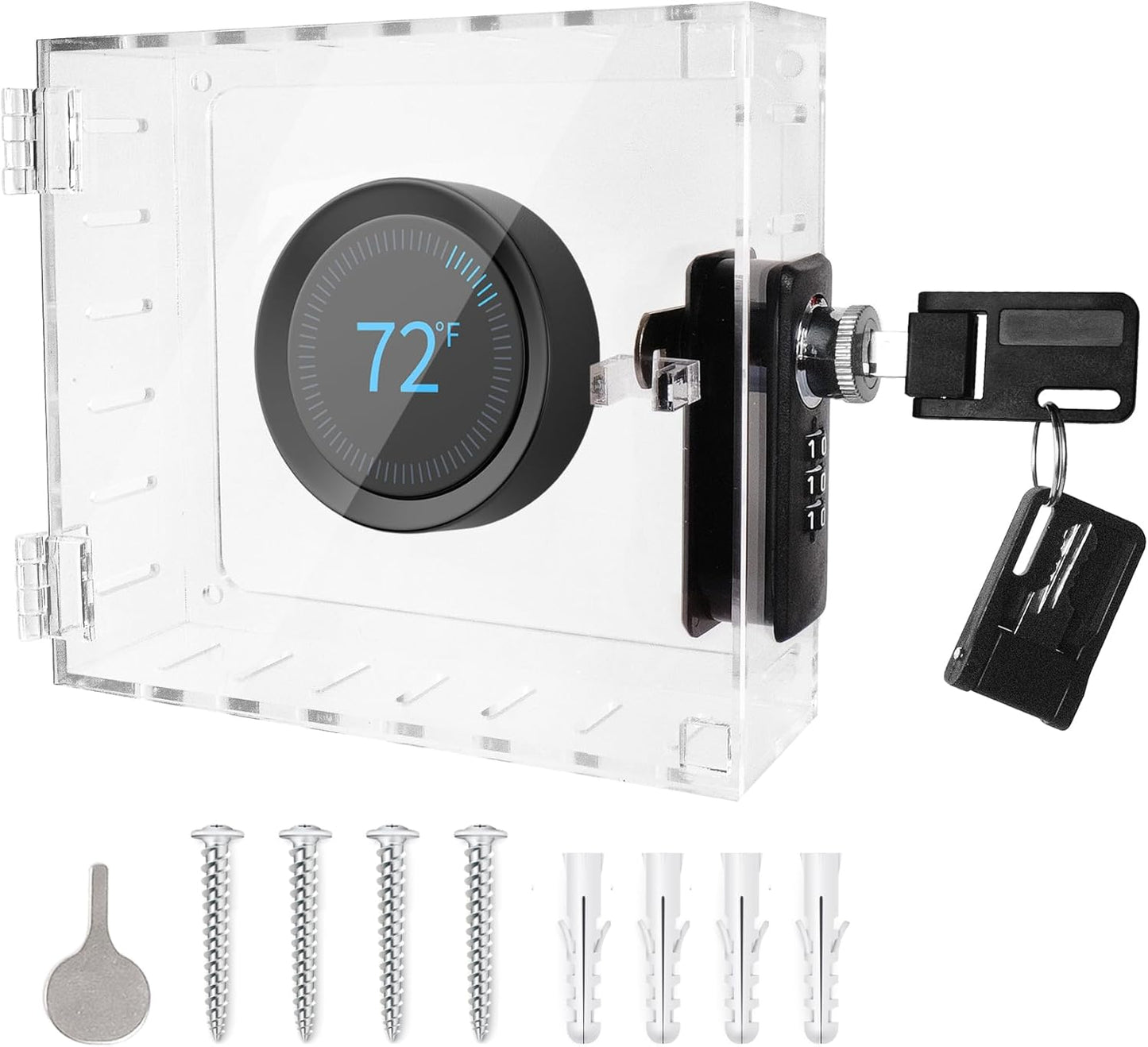 ClarityCraze Universal Thermostat Lock Box, Clear Guard, AC Control, Fits Thermostats Up to 6.88" H x 4.25" W or Smaller - PuriLite
