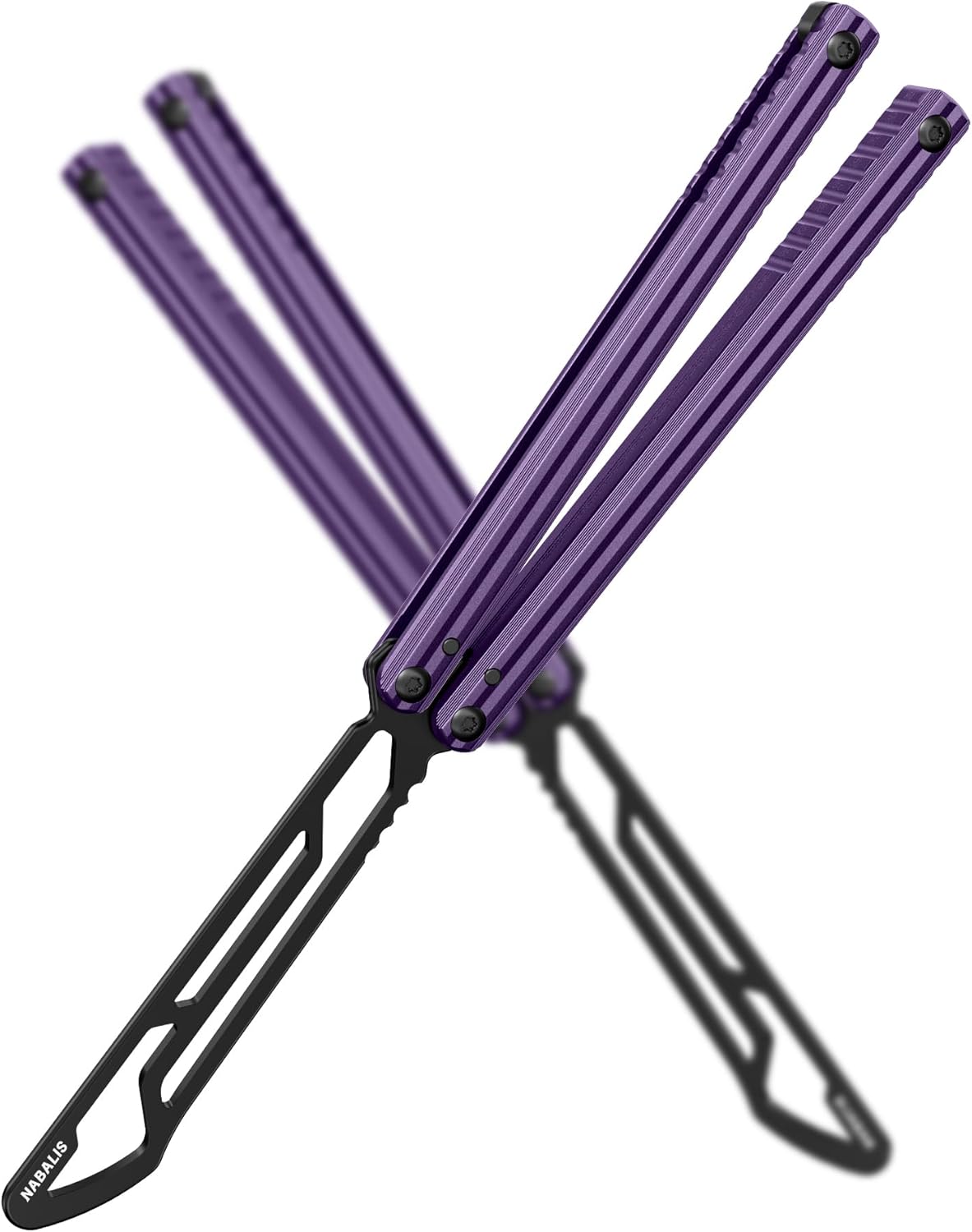Nabalis Impulse Butterfly Knife Balisong Trainer for Practicing Flipping, Blunt Practice, No Edge Tool，Lightweight，Blue - PuriLite