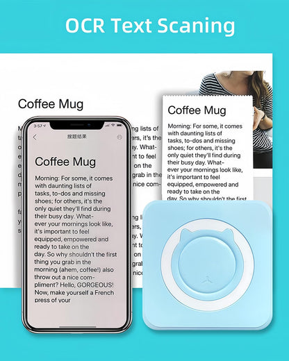 Label Maker - Mini Portable Sticker Printer with 13 Rolls Self-Adhesive Thermal Papers, Labeller Machine for Home Office Study Business Texts Journal, Blue - PuriLite