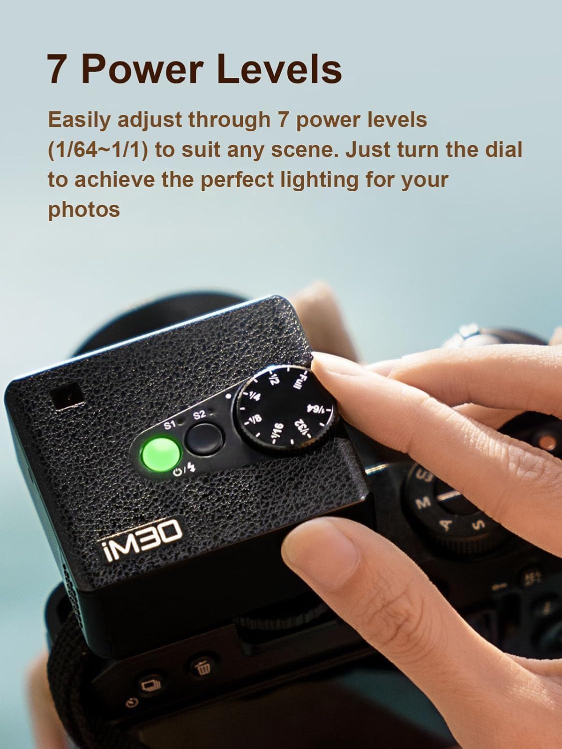 Godox IM30 Pocket Camera Flash, Godox Fully-Manual Flash, S1/S2 Optical Control with 6500K±200K Color Temperature, 7 Power Levels (1/64~1/1), Compatible with Canon,Sony,Nikon,Pentax,Panasonic,Olympus - PuriLite