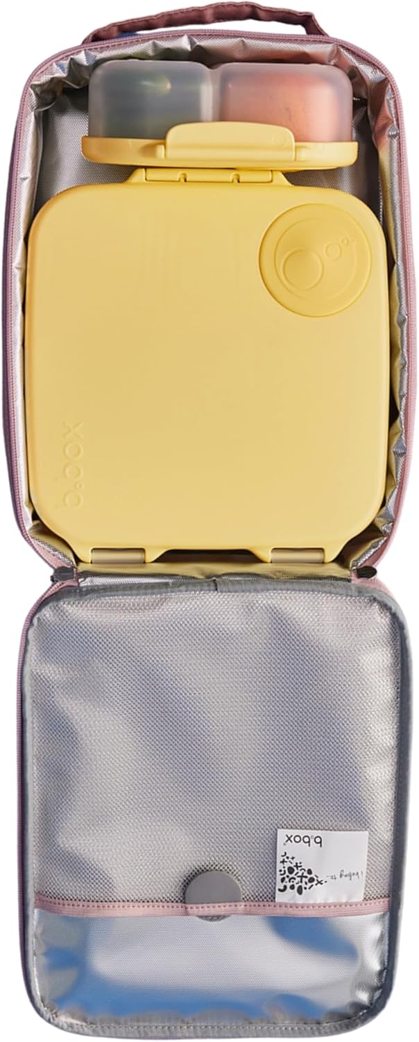 b.box 5-Compartment bento Style Lunch Box for Kids, Toddlers, Childrens, BPA-Free Food Storage Container with Cooler Pack, ON-The-GO Food Box with Handles Included Custom Divider, Lemon Twist - PuriLite