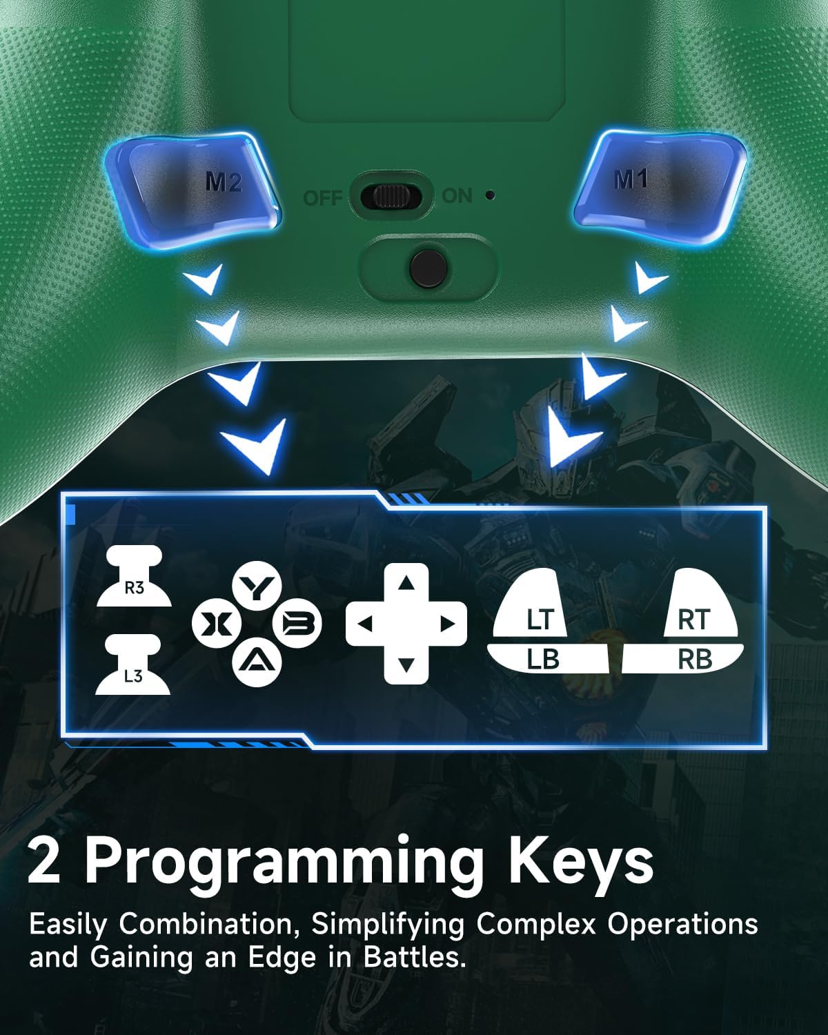 EasySMX X15 PC Controller - Enhanced Wireless Bluetooth Controller with Hall Joysticks/Hall Triggers/RGB Lighting - No Stick Drift, No Dead Zone - Work for Windows PC, Android, Steam and Switch - PuriLite