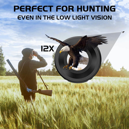 12x25 High Powered Binoculars for Adults, Waterproof Compact Binoculars with Low Light Vision, Premium Long Range Binoculars for Bird Watching, Outdoor Hunting, Travel, Sightseeing, Concert, Cruise - PuriLite
