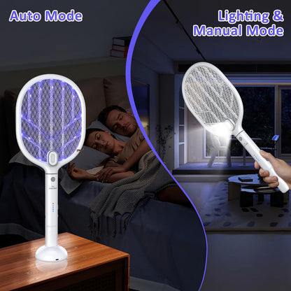 PALONE Bug Zapper Racket ,Fly Swatter with Light, Detachable Dual Modes Fly Zapper for Indoor Outdoor (1 Pack) - PuriLite