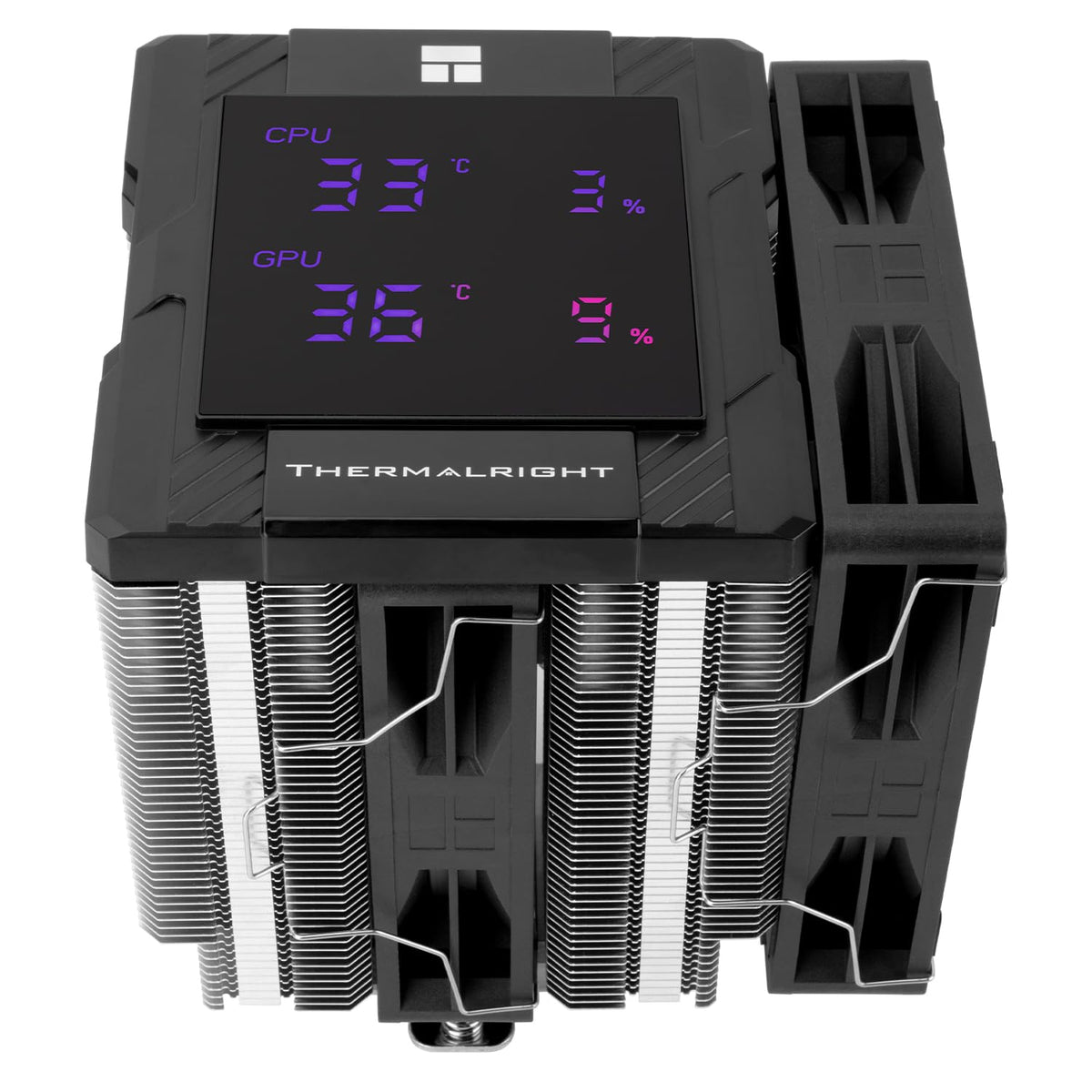 Thermalright Peerless Assassin 120 Digital ARGB Black CPU Air Cooler, Digital Screen Top Cover,6 Heatpipes Computer CPU Cooler, for AM4/AM5,Intel LGA1700/1851/1150/1151/1200,PC Cooler-Black ARGB - PuriLite
