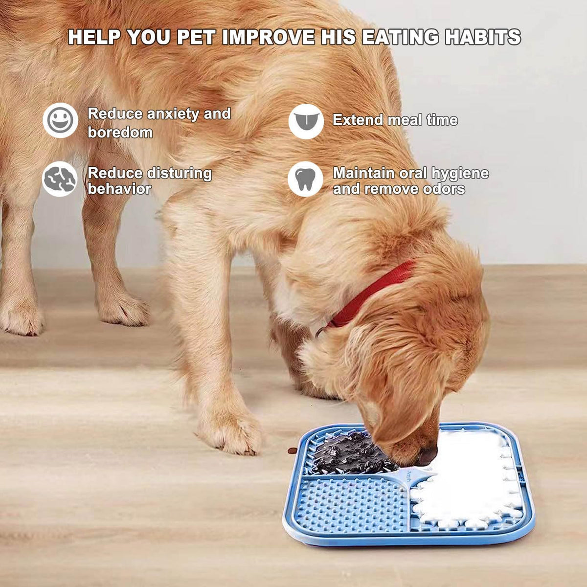 2 Pack Licking Mat for Dogs & Cats with Suction Cups, Dog Slow Feeder Lick Pat for Anxiety Relief, Dog Toys Feeding Mat for Butter Yogurt Peanut, Pets Bathing Grooming Training Mat - PuriLite