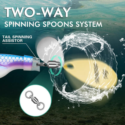 TRUSCEND Fishing Spinners with Unique Double Spoons, Nano-Plated Rooster Tail Fishing Lures with Copper Body & Blade, Great Action Blade Bait for Bass Trout Walleye, Freshwater Ice Fishing Jigs - PuriLite