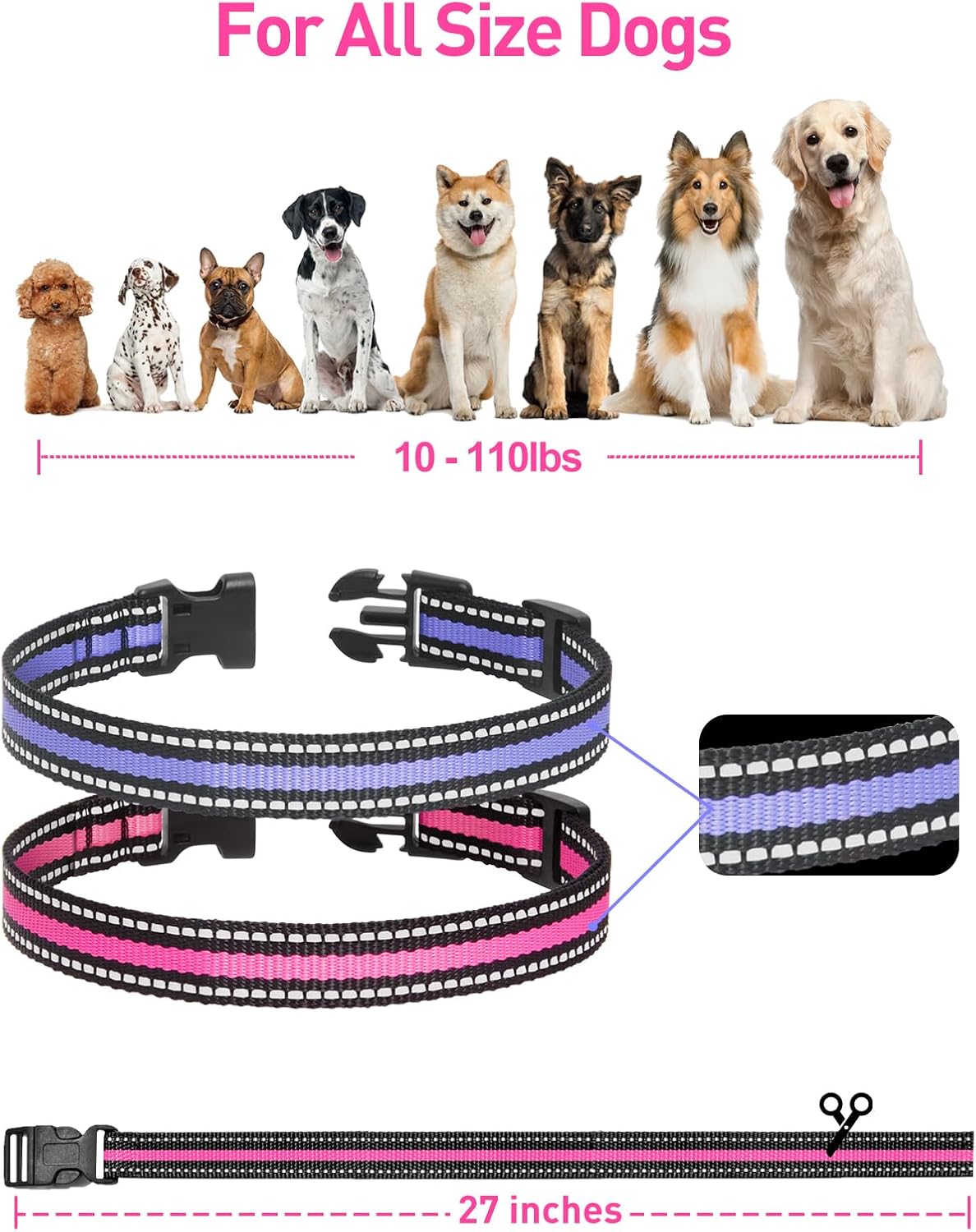 DOGLinsen 2-in-1 Bark and Shock Collar for Dogs, Smart Anti Barking Dog Training Collar with 5 Adjustable Sensitivity, Automatic Bark Collar with Remote, Vibration, Beep, Shock and Automatic - PuriLite