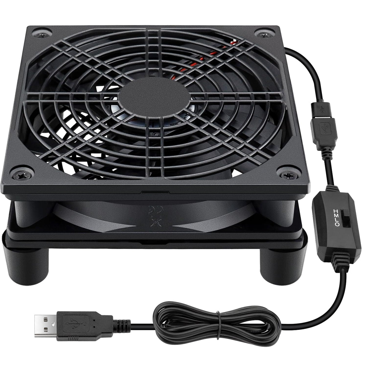 Wathai High Airflow Router Cooling Fan for Computer Cooler TV Small Box DC 5V USB Power 120mm 240mm Fan with Multi Speed Controller - PuriLite