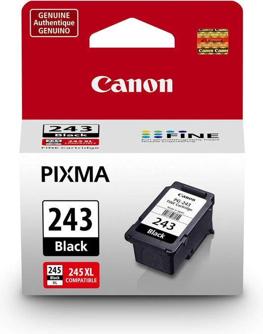 Canon PG-243 Black Ink Cartridge Compatible to printer iP2820 MX492, MG2420, MG2520, MG2920, MG2922, MG2924 MG3020, MG2525, TS3120, TS302, TS202 and TR4520 - PuriLite