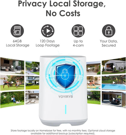 Security Cameras Wireless Outdoor, No Subscription, [2025 New] 4K Home Security Camera System for Camera Surveillance, Flexible Solar Panel, 360° Tracking & Color Night Vision, 2.4&5G WiFi, Easy Setup - PuriLite